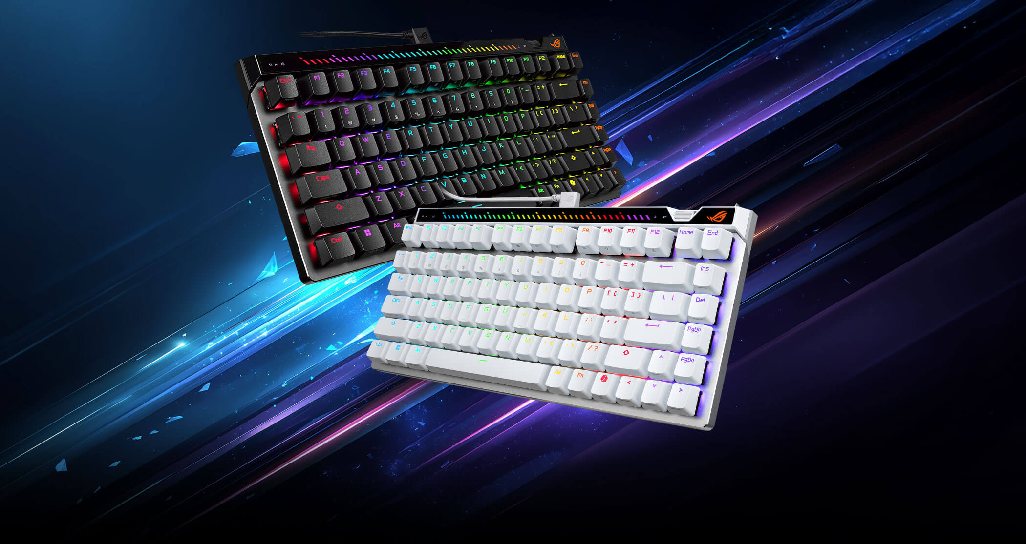 ROG Falchion Ace 75 HEの本体と操作部。メーカー公式画像。