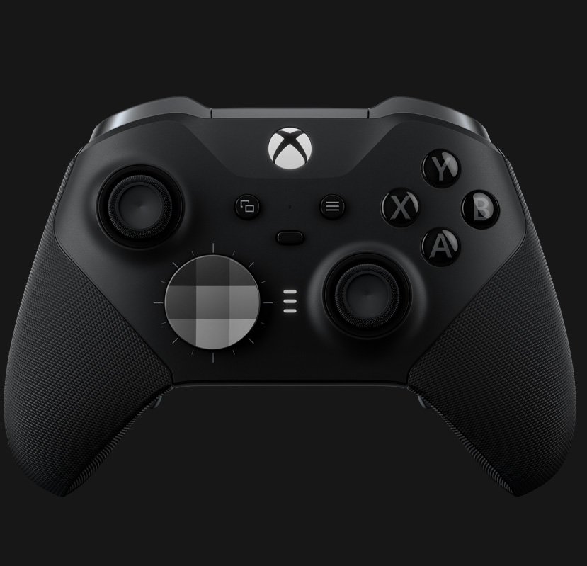 Xbox Elite ワイヤレス コントローラー シリーズ 2のブラックモデル。メーカー公式画像。